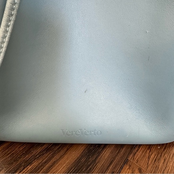 Vere Verto Light Blue Leather Bucket Bag - Picture 2 of 12